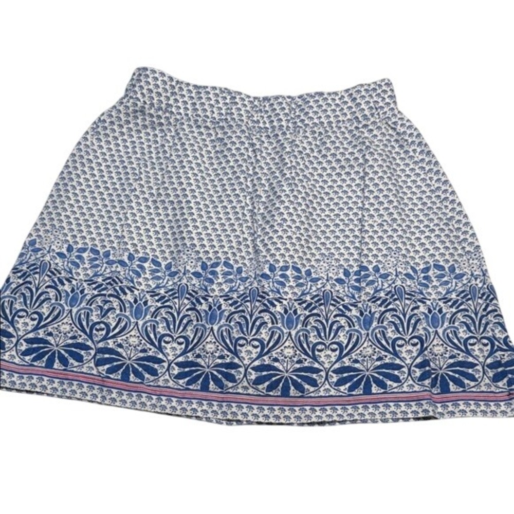 Tommy Bahama‎ Linen Paisley Print Skirt Women's Blue White Cute Summer S/P